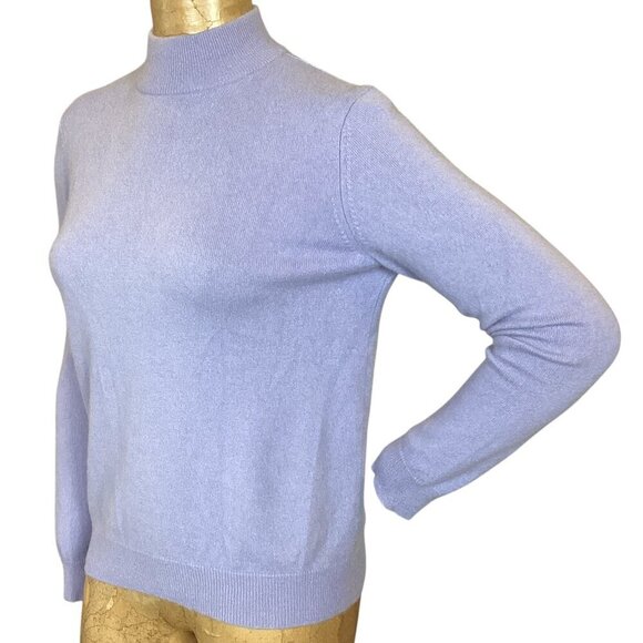Charter Club 2-Ply Cashmere Mock Neck Sweater Sz M Blue/Purple #320B - Picture 4 of 7